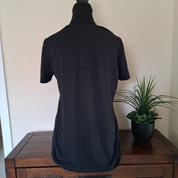 Lole Black V-neck Performance Tee Small Women's Short Sleeved Active T-shirt - Picture 4 of 10